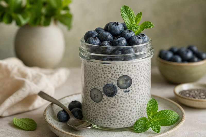 Chia puding s ovocem